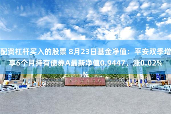 配资杠杆买入的股票 8月23日基金净值：平安双季增享6个月持有债券A最新净值0.9447，涨0.02%