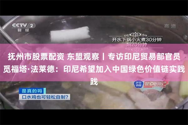抚州市股票配资 东盟观察丨专访印尼贸易部官员觅福塔·法莱德：印尼希望加入中国绿色价值链实践