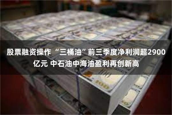 股票融资操作 “三桶油”前三季度净利润超2900亿元 中石油中海油盈利再创新高