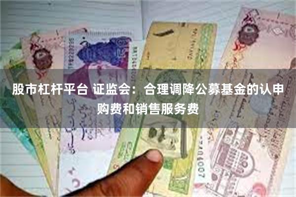 股市杠杆平台 证监会：合理调降公募基金的认申购费和销售服务费