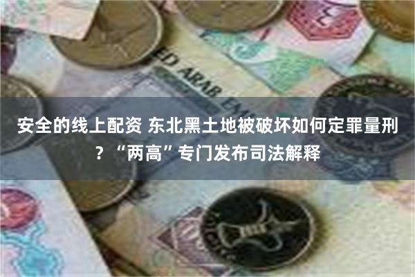 安全的线上配资 东北黑土地被破坏如何定罪量刑？“两高”专门发布司法解释