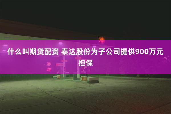 什么叫期货配资 泰达股份为子公司提供900万元担保