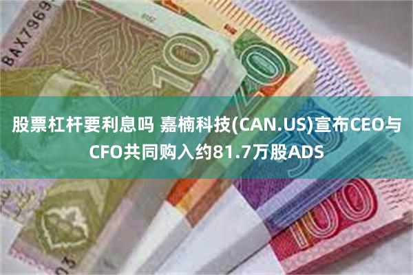 股票杠杆要利息吗 嘉楠科技(CAN.US)宣布CEO与CFO