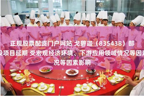 正规股票配资门户网站 戈碧迦（835438）部分募投项目延期